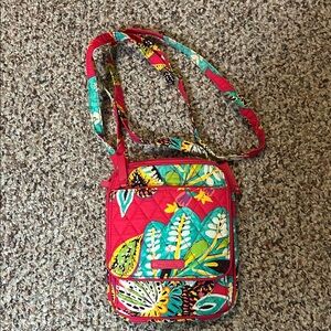 Vera Bradley Colorful Leaf Pattern Crossbody Bag